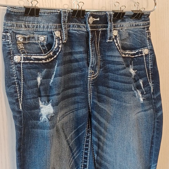 Miss Me Jeans, Size 29, Ankle Skinny, Distressed, Mid-Rise, 29W x 25L - Picture 6 of 12